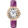 WE902066 Ballon Bleu de Cartier 33 mm Purple Leather Diamond 18K Pink Gold Watch