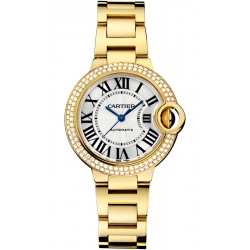 Ballon Bleu de Cartier 33 mm 18K Yellow Gold Diamond Watch WJBB0002