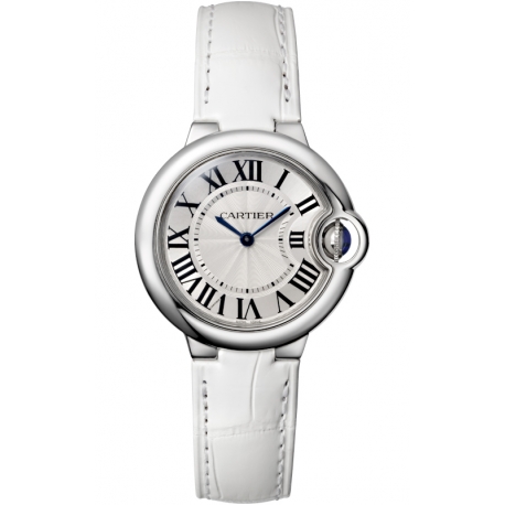 W6920086 Ballon Bleu de Cartier 33 mm White Leather Steel Watch