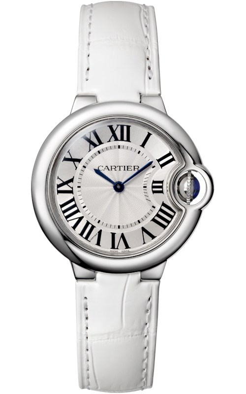 cartier white leather watch