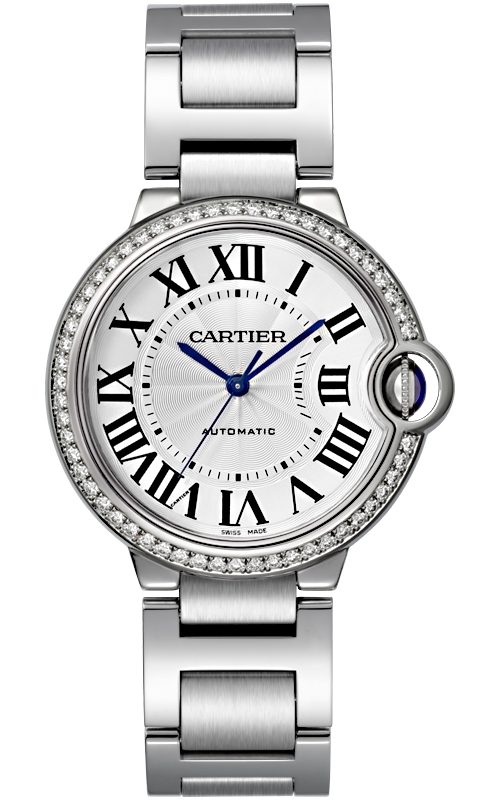 W4BB0017 Ballon Bleu de Cartier 36 mm Diamond Bezel Steel Watch