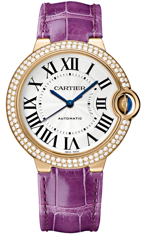 cartier diamond leather watch