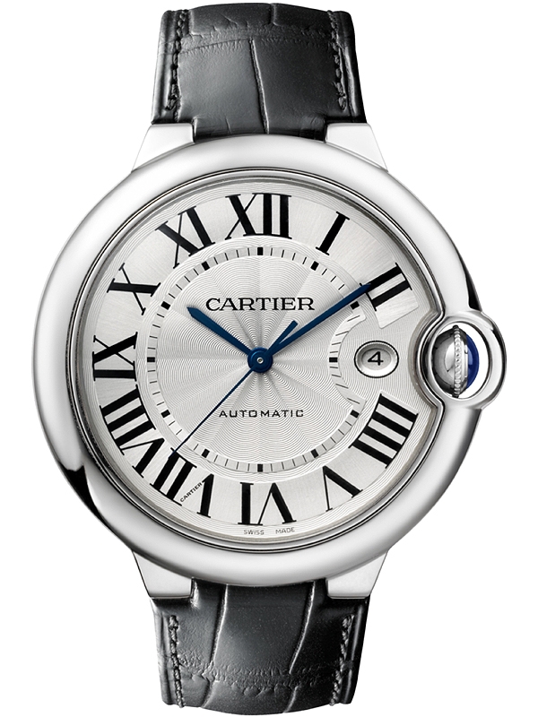 cartier black leather watch