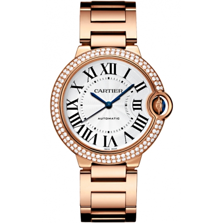 WJBB0005 Cartier Ballon Bleu 36 mm Diamond 18K Pink Gold Watch