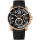 Calibre de Cartier Diver 18K Pink Gold Rubber Watch W7100052