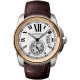 Calibre de Cartier Pink Gold Steel Leather Watch W7100039