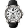 W7100037 Calibre de Cartier Silver Dial Leather Strap Watch