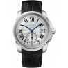 WSCA0003 Calibre de Cartier 38 mm Silver Dial Leather Strap Watch