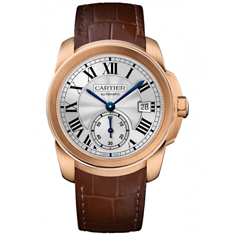WGCA0003 Calibre de Cartier 38 mm 18K Pink Gold Leather Watch