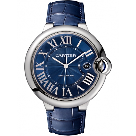 WSBB0025 Ballon Bleu de Cartier 42 mm Blue Leather Steel Watch