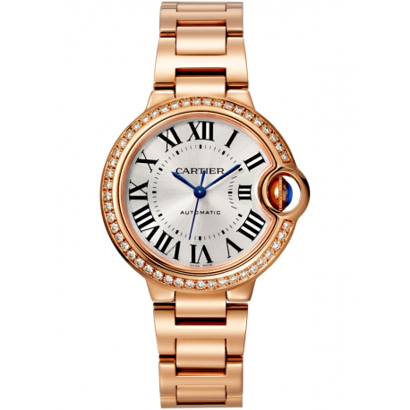 WJBB0036 Ballon Bleu de Cartier 33mm Diamond 18K Pink Gold Watch
