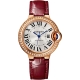 Ballon Bleu de Cartier 33 mm Burgundy Leather Diamond Watch WJBB0033