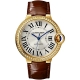 Ballon Bleu de Cartier 36 mm Brown Leather Diamond Watch WJBB0041