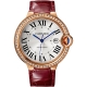 Ballon Bleu de Cartier 42 mm Burgundy Leather Pink Gold Watch WJBB0035