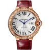 WJBB0035 Cartier Ballon Bleu 42 mm Burgundy Leather Pink Gold Watch