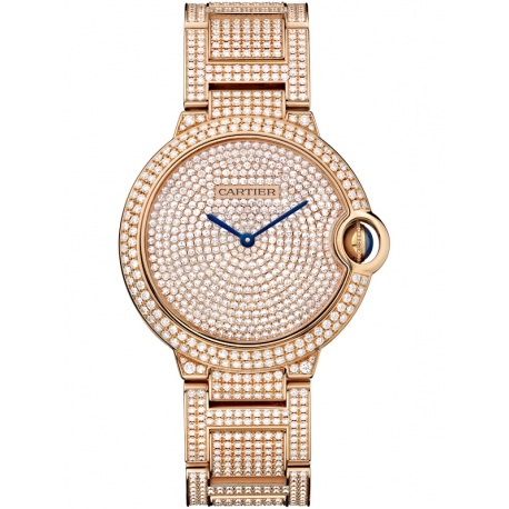 HPI00489 Cartier Ballon Bleu 36 mm 18K Pink Gold Diamond Watch