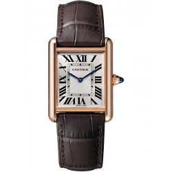 Tank Louis Cartier Large 18K Pink Gold Leather Watch WGTA0011
