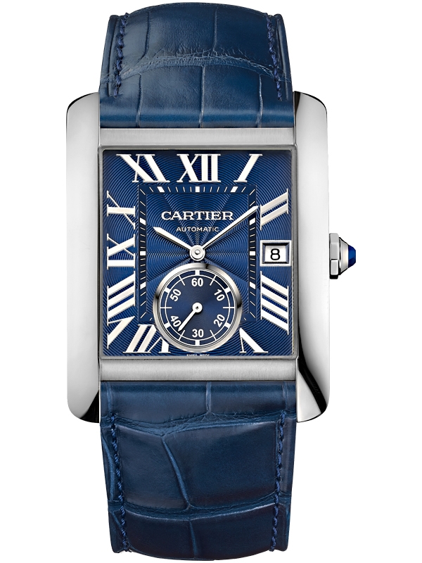cartier blue dial men's watch