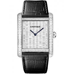 Cartier Tank MC Large White Gold Baguette Diamond Watch HPI00623