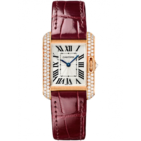 WT100013 Cartier Tank Anglaise Small 18K Pink Gold Diamond Watch