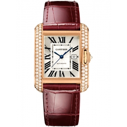 Cartier Tank Anglaise Large Pink Gold Diamond Watch WT100016