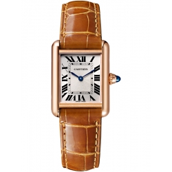 Tank Louis Cartier Small 18K Pink Gold Leather Watch WGTA0010