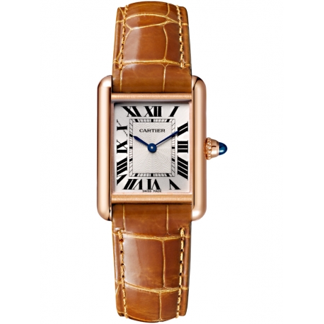 WGTA0010 Tank Louis Cartier Small 18K Pink Gold Brown Leather Watch