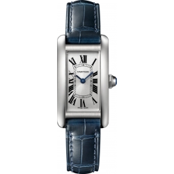 Cartier Tank Americaine Small Steel Leather Watch WSTA0016