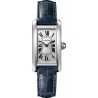 WSTA0016 Cartier Tank Americaine Small Steel Blue Leather Watch