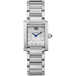 Cartier Tank Francaise Small Diamond Dial Steel Watch WE110006