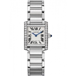 W4TA0008 Cartier Tank Francaise Small Diamond Steel Women Watch