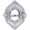 Diamond Ring Setting for Oval Stone 18K White Gold 1.45 ct