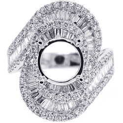 18K White Gold 2.14 ct Diamond Bypass Setting Ring