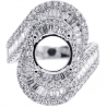 Diamond Bypass Setting Ring for Round Stone 18K White Gold