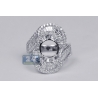 Diamond Bypass Setting Ring for Round Stone 18K White Gold
