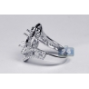 Diamond Bypass Setting Ring for Round Stone 18K White Gold
