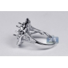 Diamond Flower Semi Mount Setting Ring 18K White Gold 2.14 ct