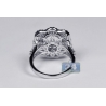 Diamond Flower Semi Mount Setting Ring 18K White Gold 2.14 ct