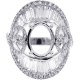 18K White Gold 4.15 ct Diamond Oval Semi Mount Setting Ring