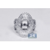 Diamond Semi Mount Vintage Ring Setting 18K White Gold 2.62ct