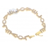 14K Yellow Gold 1.40 ct Diamond LOVE Word Womens Bracelet