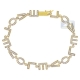 14K Yellow Gold 1.40 ct Diamond LOVE Word Womens Bracelet