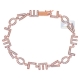 14K Rose Gold 1.40 ct Diamond I Love You Womens Bracelet