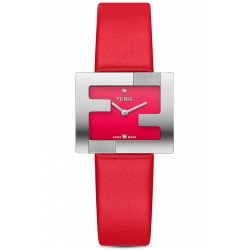 Fendi Fendimania FF Logo Bezel Red Dial 24mm Watch