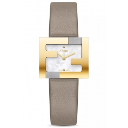 Fendi Fendimania FF Logo Bezel Beige Strap 24mm Watch