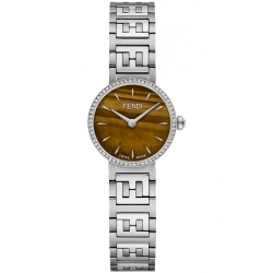 Fendi Forever Diamond Bezel Tiger Eye Dial Steel Bracelet 19mm Watch