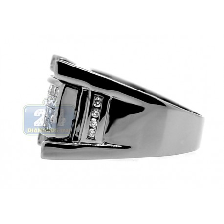 Black PVD 14K Gold 1.42 ct Princess Cut Diamond Mens Ring