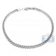 10K White Gold Franco Link Mens Bracelet 3.5 mm 9 Inches