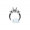 18K White Gold 0.46 ct 3 Stone Diamond Engagement Ring Setting