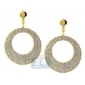 18K Yellow Gold 10.32 ct Diamond Womens Round Earrings